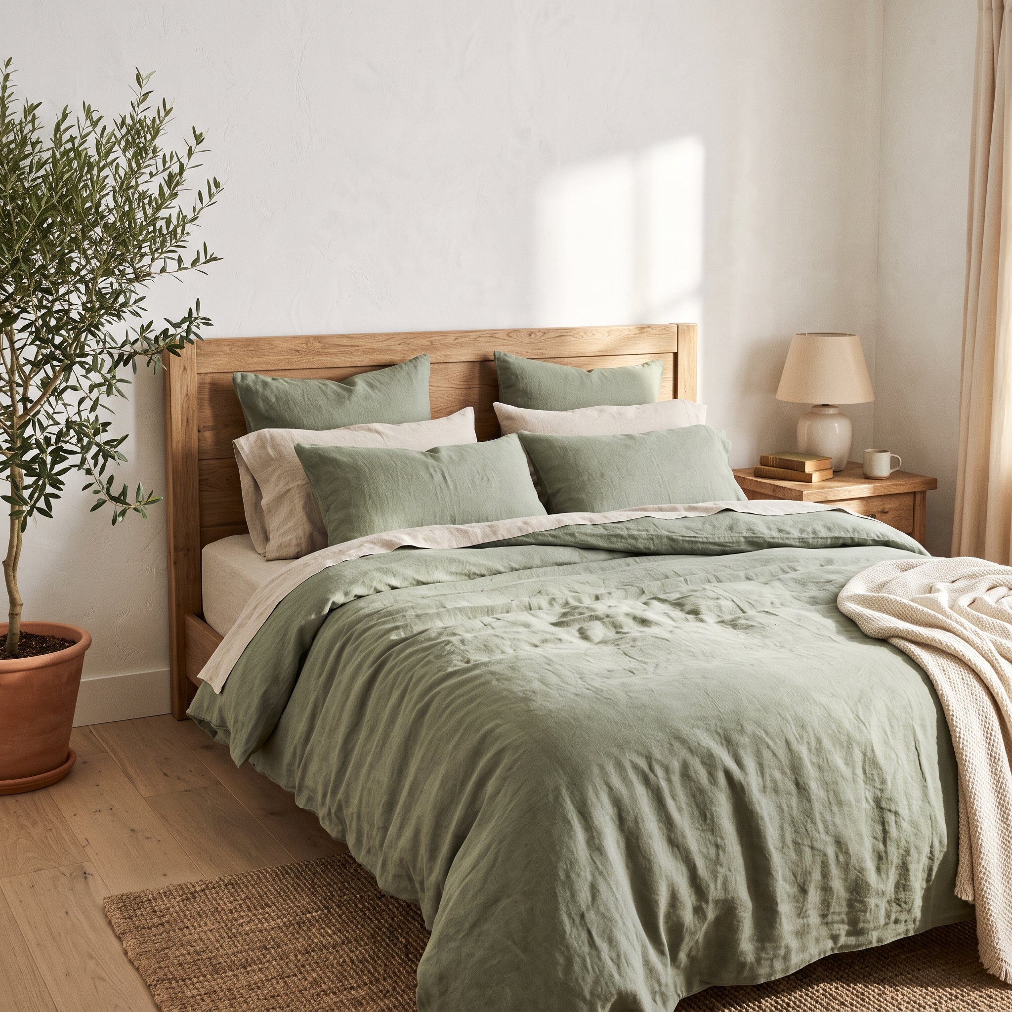 Stone Washed Pure Linen Bedding Set