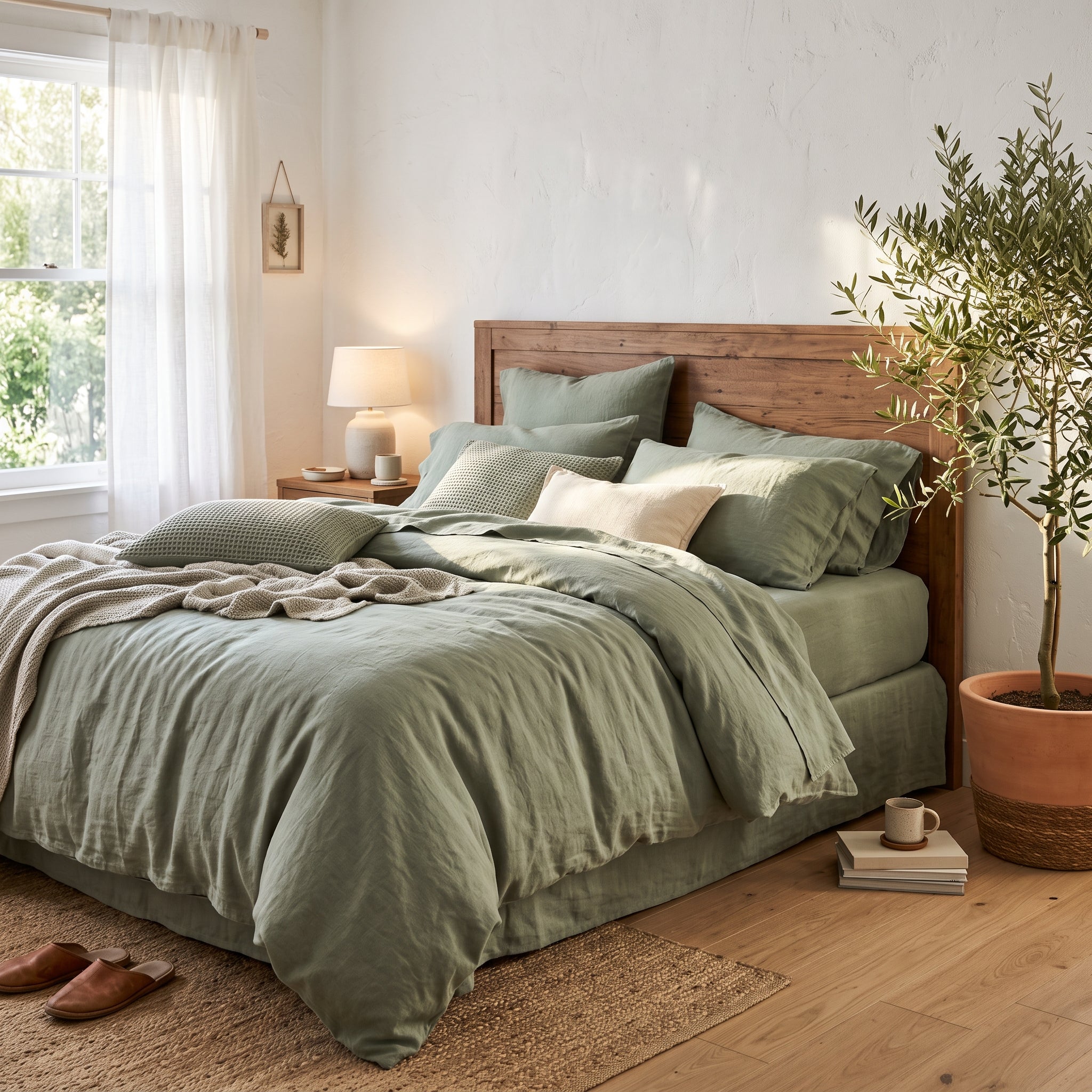 Stone Washed Pure Linen Bedding Set