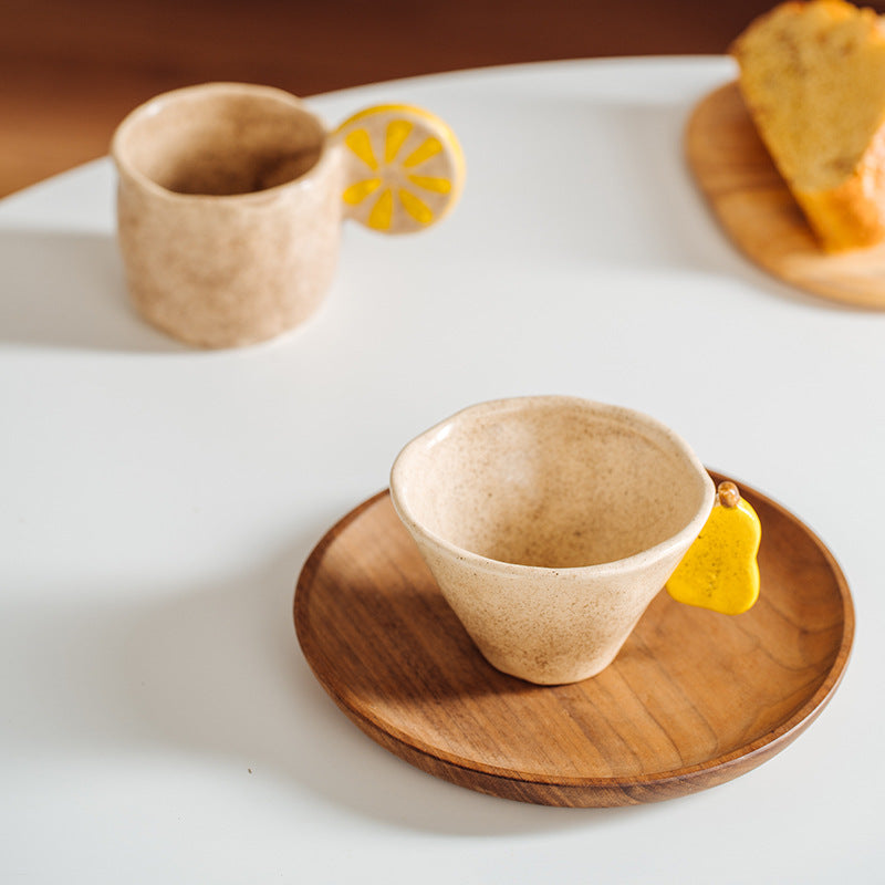 Handcrafted Rustic Ceramic Mug, Farmhouse Style Coffee Cup, Aesthetic Latte Mug, Cute Ceramic Milk Cup, Nordic Handmade Mug for Home & Office